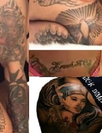 A picture of Keyara Stone's tattoos.